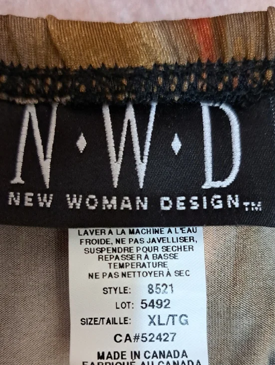 Abstract Olive & Rust A-Line Skirt - Picture 3 of 3